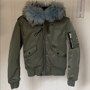 SAM. Jenny Fur-Trim Down Bomber Jacket
